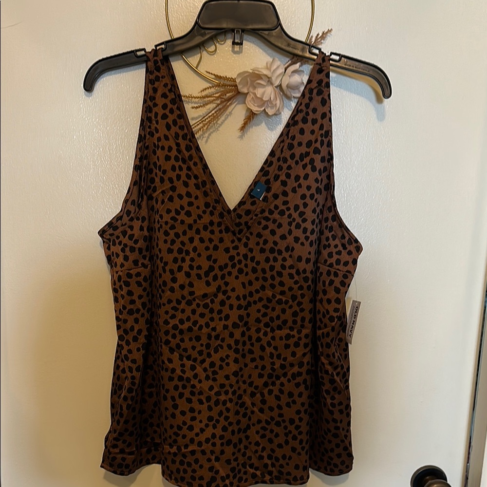 Old Navy Brown Polka Dot Tank Top
